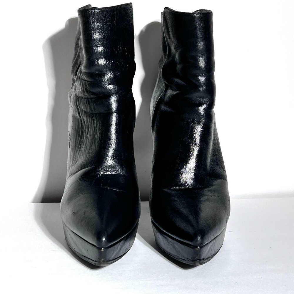 Stuart Weitzman Mizzip Black High Heel Platform Bootie Sz 7.5
